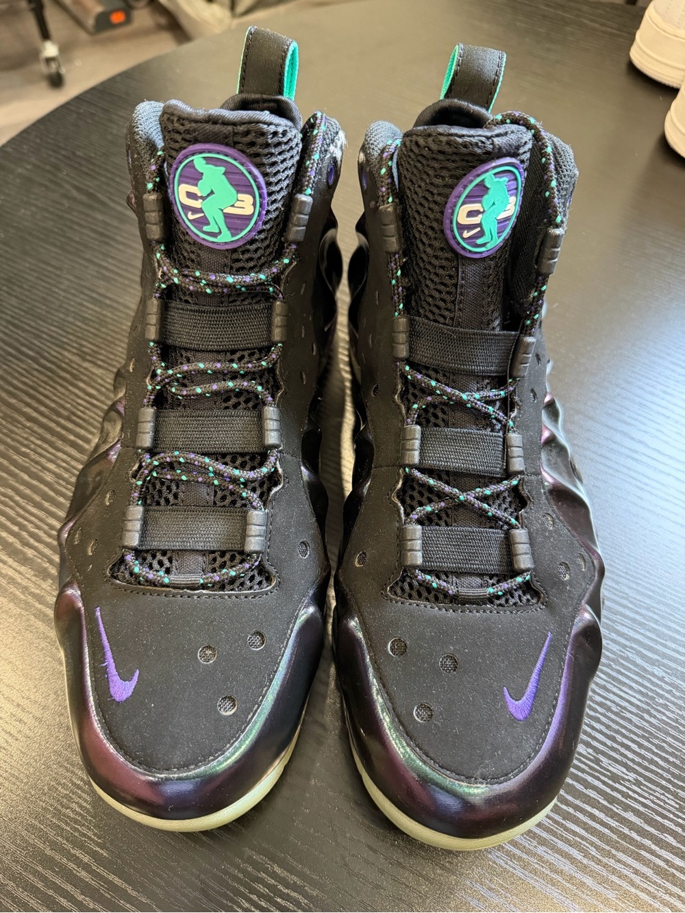 Nike Black High-Top Sneakers with Purple and Green Accents